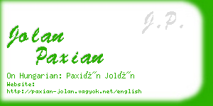 jolan paxian business card